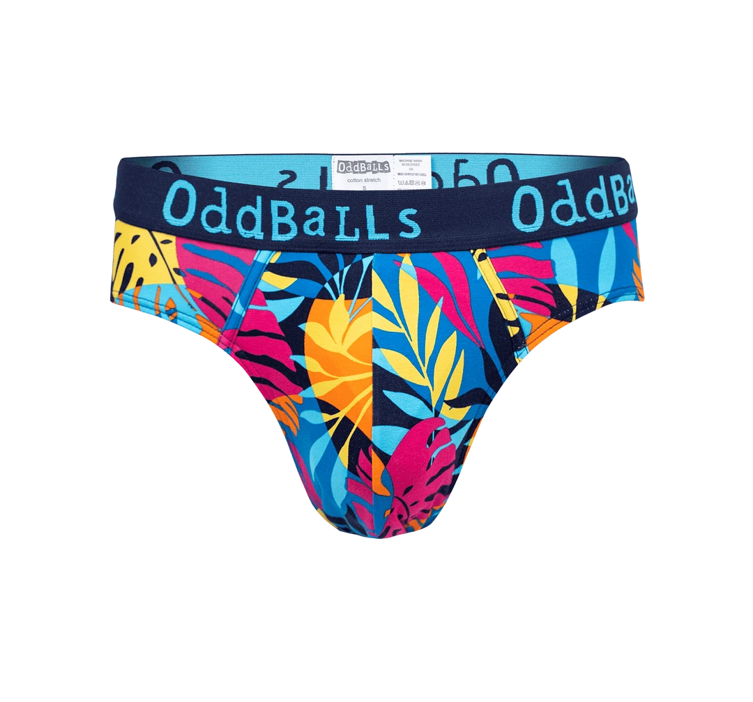 OddBalls Aloha - Men's Hawaiian Print Briefs | Summer Underwear | Comfortable & Fun Design 3 OddBalls Aloha - Mens Briefs