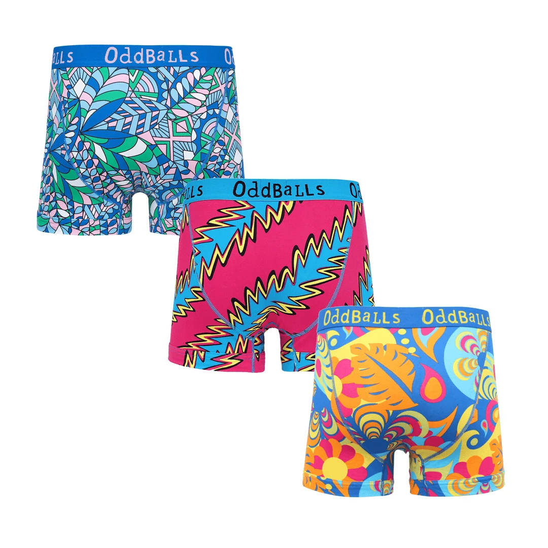 OddBalls Adventurer Bundle - 3 Pack Men's Boxer Shorts | Comfortable & Fun Underwear 4 OddBalls Adventurer Bundle - Mens Boxer Shorts 3 Pack Bundle