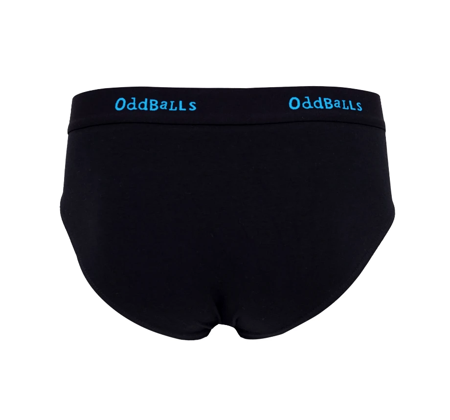 OddBalls Black & Cyan Teen Boys Briefs - Fun & Comfortable Underwear for Teens 4 OddBalls Black & Cyan - Teen Boys Briefs
