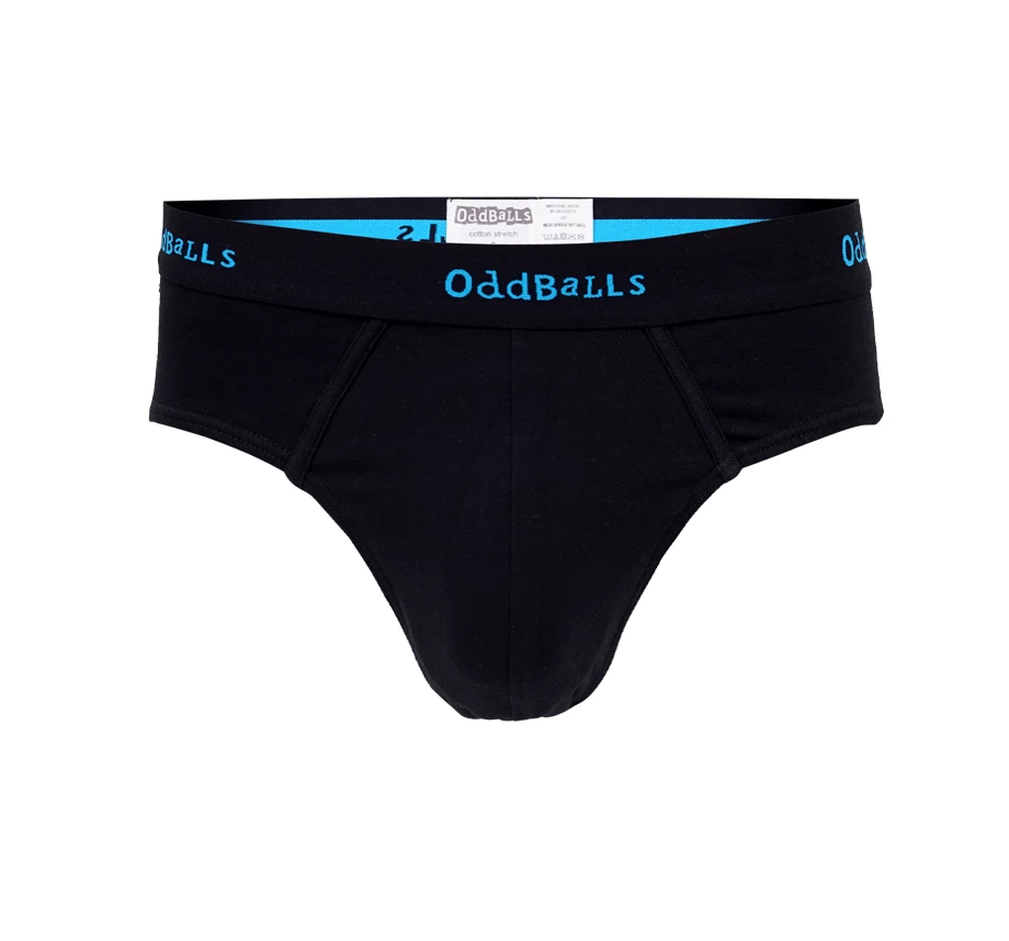 OddBalls Black & Cyan Teen Boys Briefs - Fun & Comfortable Underwear for Teens 3 OddBalls Black & Cyan - Teen Boys Briefs
