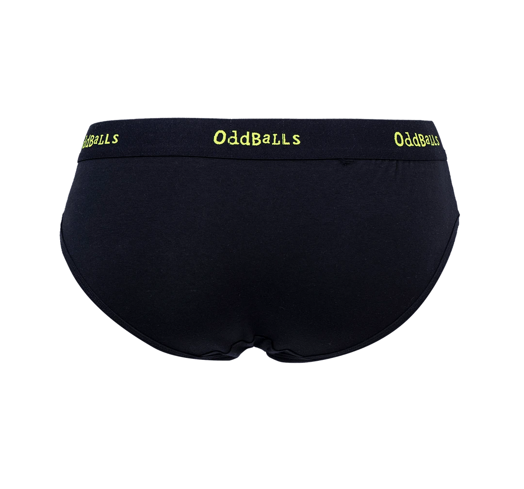 OddBalls Black & Lime Teen Girls Briefs - Fun & Comfortable Underwear 4 OddBalls Black & Lime - Teen Girls Briefs