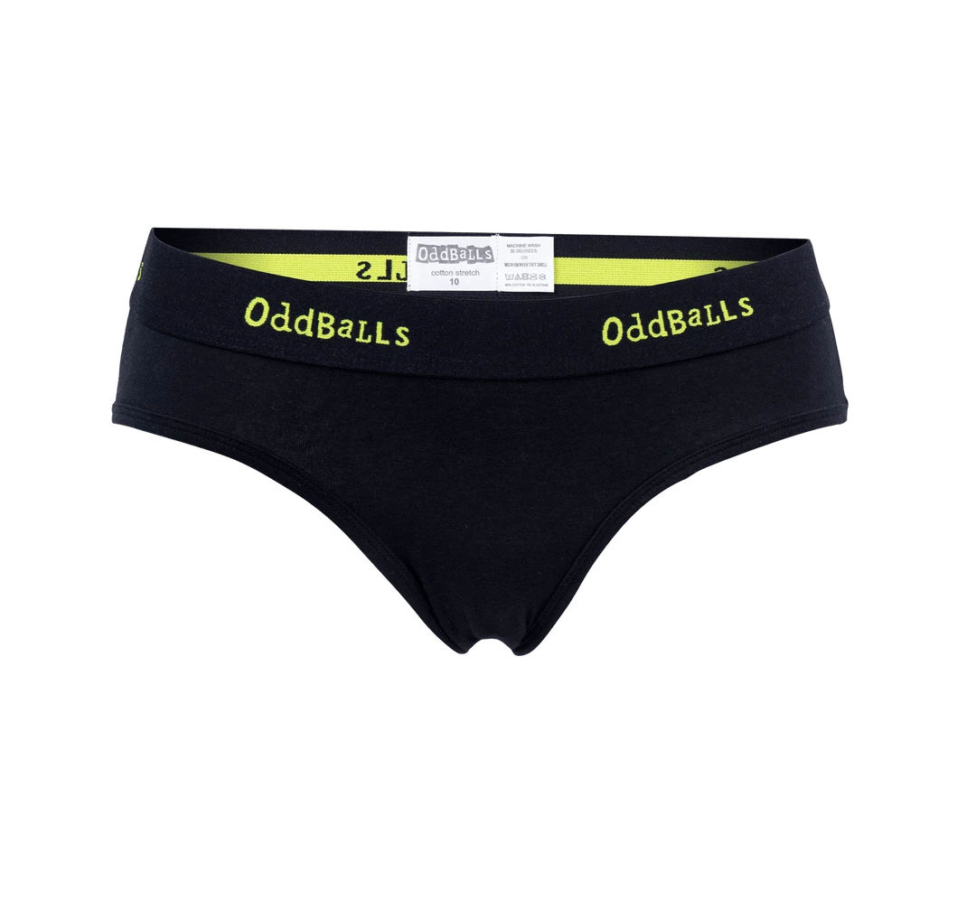 OddBalls Black & Lime Teen Girls Briefs - Fun & Comfortable Underwear 3 OddBalls Black & Lime - Teen Girls Briefs