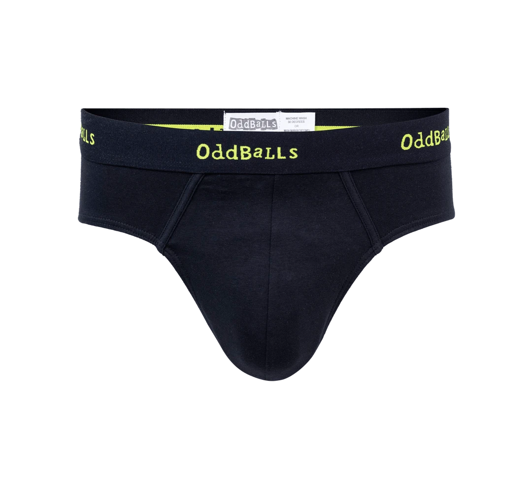 OddBalls Black & Lime Teen Boys Briefs - Fun & Comfortable Underwear 3 OddBalls Black & Lime - Teen Boys Briefs