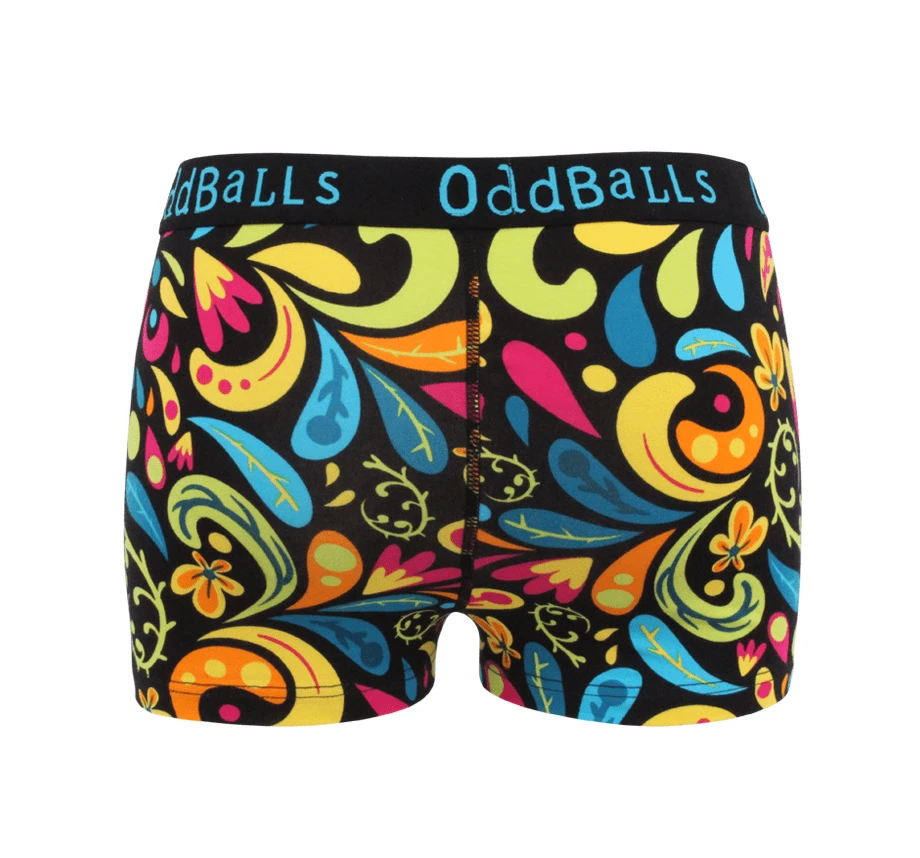 OddBalls Teen Girls Boxer Shorts - Botanical Print Comfortable Boxers for Teens 4 OddBalls Teen Girls Boxer Shorts Botanical - Teen Girls Boxers