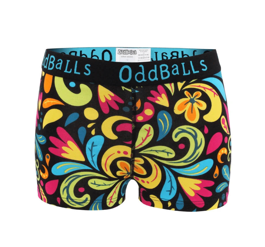 OddBalls Teen Girls Boxer Shorts - Botanical Print Comfortable Boxers for Teens 3 OddBalls Teen Girls Boxer Shorts Botanical - Teen Girls Boxers