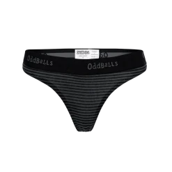 OddBalls Grey & Black Stripes - Teen Girls Thong Teen Girls Thongs