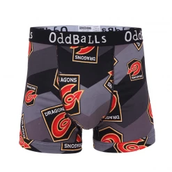 OddBalls Dragons - Black - Teen Boys Boxer Shorts