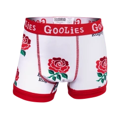 OddBalls Boys Boxer Shorts (Kids) England Rugby Union White - Kids Boxer Shorts - Goolies
