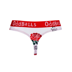 OddBalls England Rugby White - Teen Girls Thong