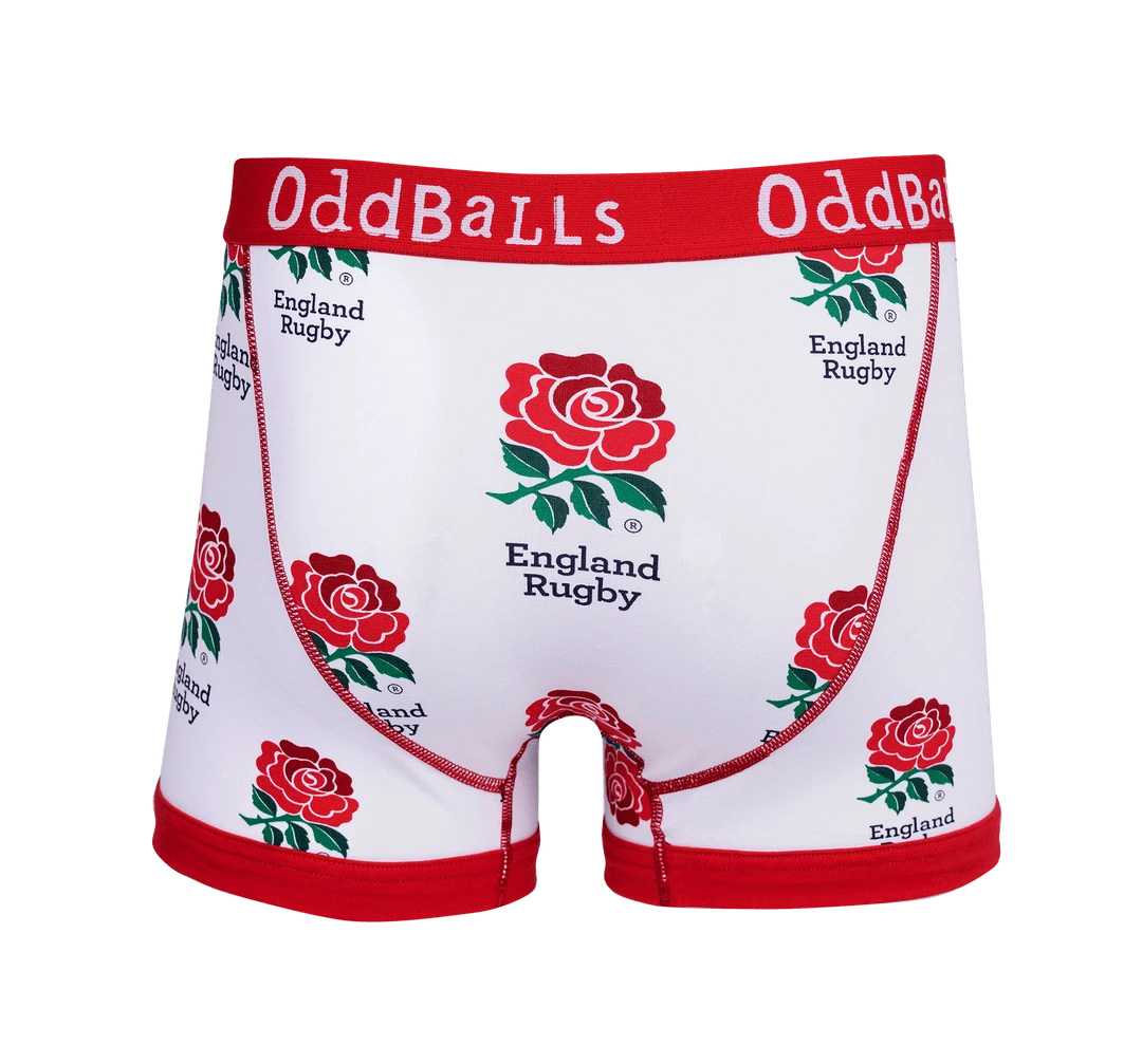 OddBalls England Rugby White - Teen Boys Boxer Shorts | Comfortable & Fun Underwear 4 OddBalls England Rugby White - Teen Boys Boxer Shorts