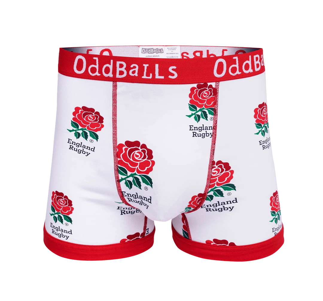 OddBalls England Rugby White - Teen Boys Boxer Shorts | Comfortable & Fun Underwear 3 OddBalls England Rugby White - Teen Boys Boxer Shorts