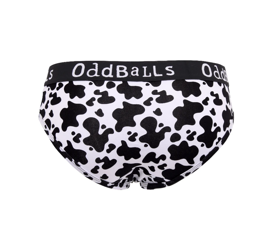OddBalls Cow Print Teen Girls Briefs - Fun & Comfortable Underwear 4 OddBalls Cow Print - Teen Girls Briefs