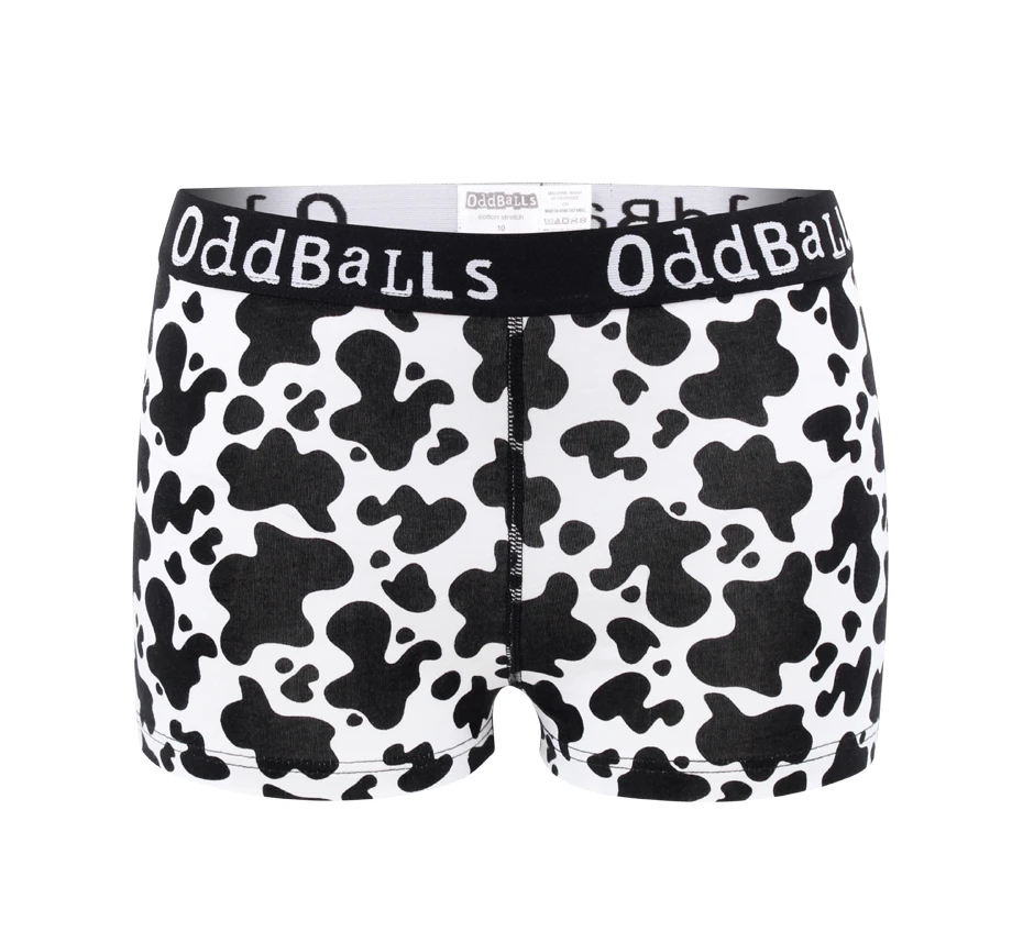 OddBalls Cow Print Boxer Shorts for Teen Girls - Fun & Comfortable Underwear 3 OddBalls Cow Print - Teen Girls Boxers
