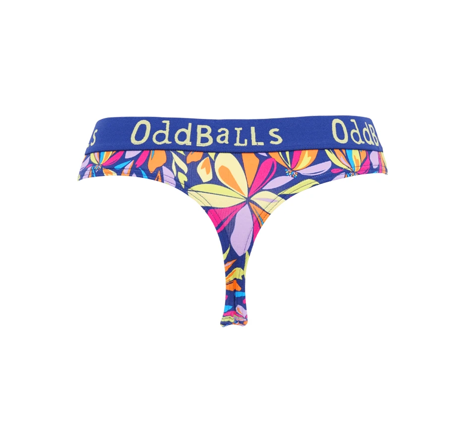 OddBalls Flower Power Teen Girls Thongs - Fun & Comfortable Underwear 3 OddBalls Flower Power - Teen Girls Thongs