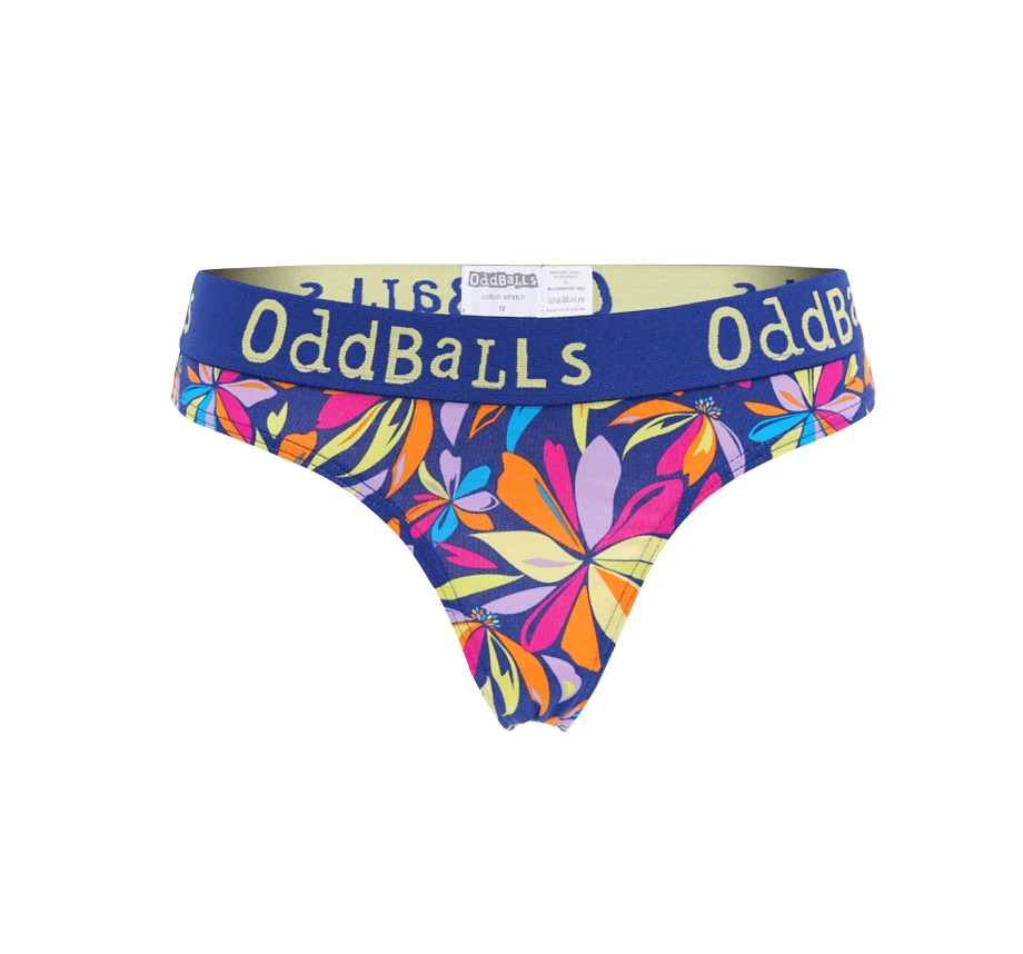 OddBalls Flower Power Teen Girls Thongs - Fun & Comfortable Underwear 4 OddBalls Flower Power - Teen Girls Thongs