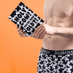 OddBalls Fat Cow - Mens Boxer Shorts + Card Bundle