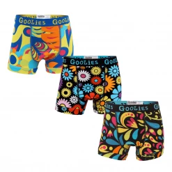 OddBalls Boys Boxer Shorts (Kids) Flowery Bundle - Kids Boxer Shorts 3 Pack Bundle