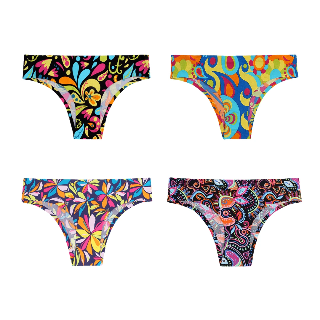 OddBalls Flowery Bundle - Ladies Seamless 4 Pack Underwear Set | Comfortable & Stylish 3 OddBalls Flowery Bundle - Ladies Seamless 4 Pack Bundle