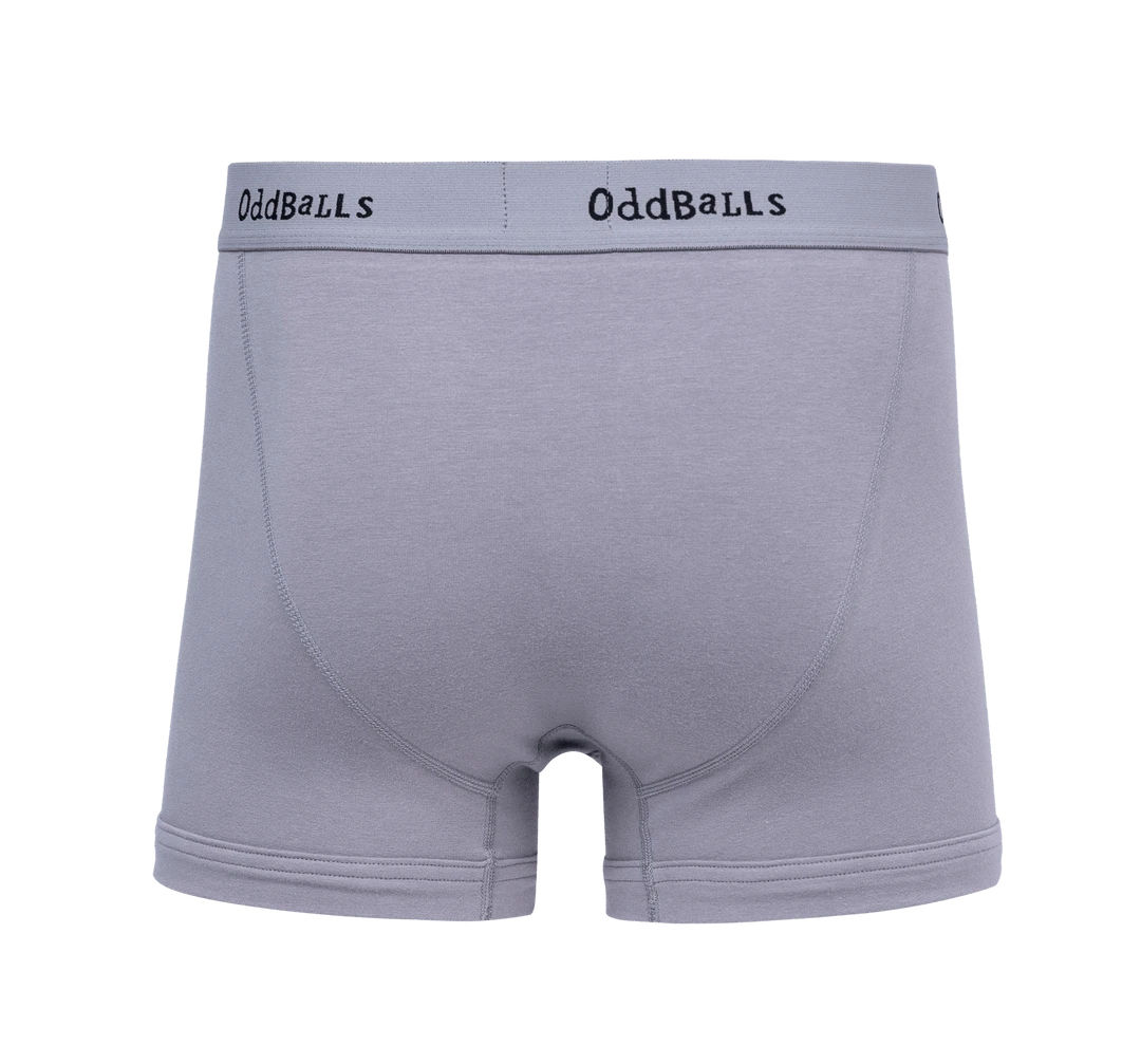 OddBalls Grey & Black Teen Boys Boxer Shorts - Comfortable & Stylish Underwear 4 OddBalls Grey & Black - Teen Boys Boxer Shorts