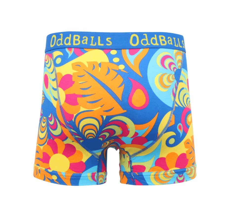 OddBalls Hippy Jungle Teen Boys Boxer Shorts - Fun & Comfortable Underwear 4 OddBalls Hippy Jungle - Teen Boys Boxer Shorts