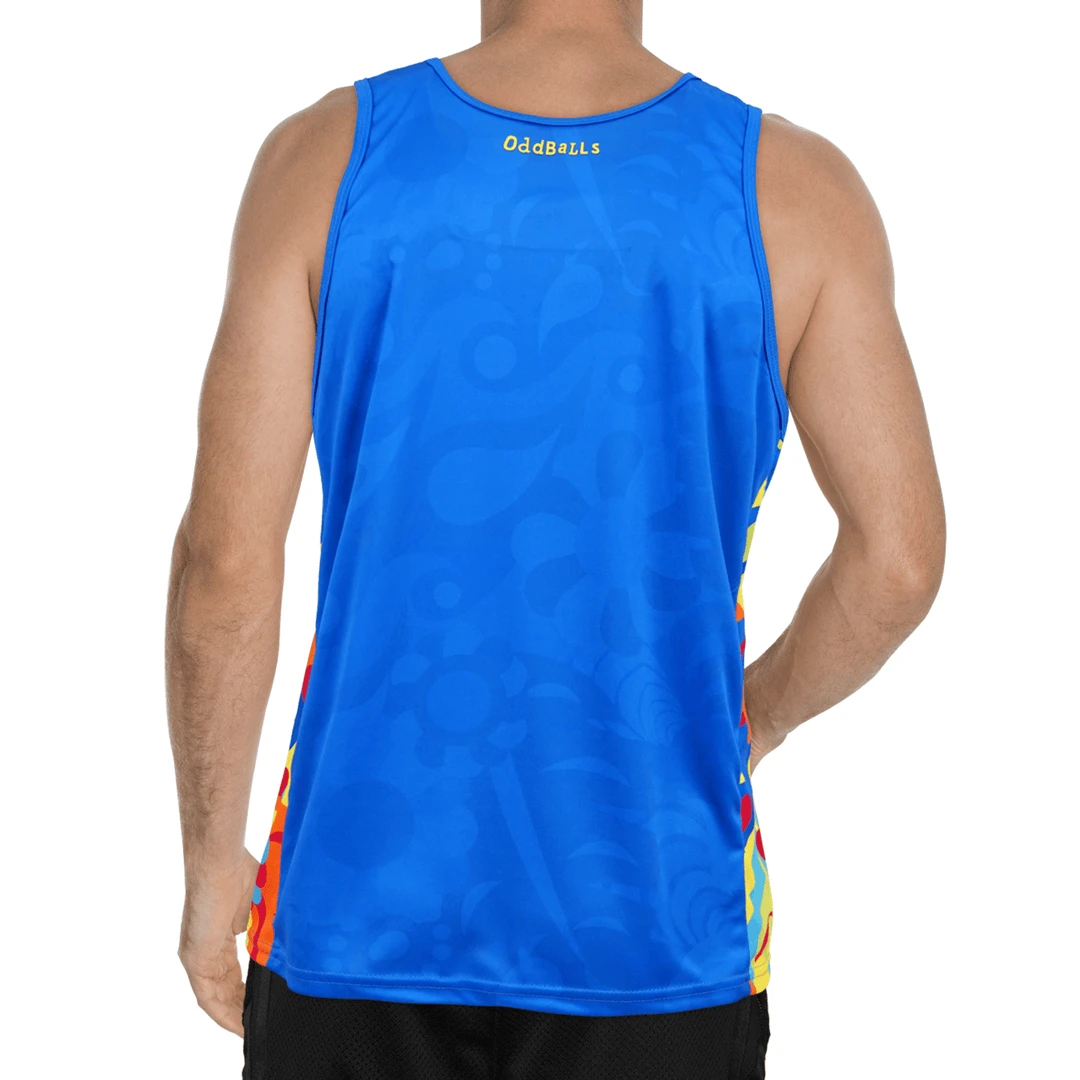 OddBalls Hippy Jungle Tech Fit Running Vest - Lightweight & Breathable Sportswear for Men 5 OddBalls Hippy Jungle - Tech Fit - Running Vest