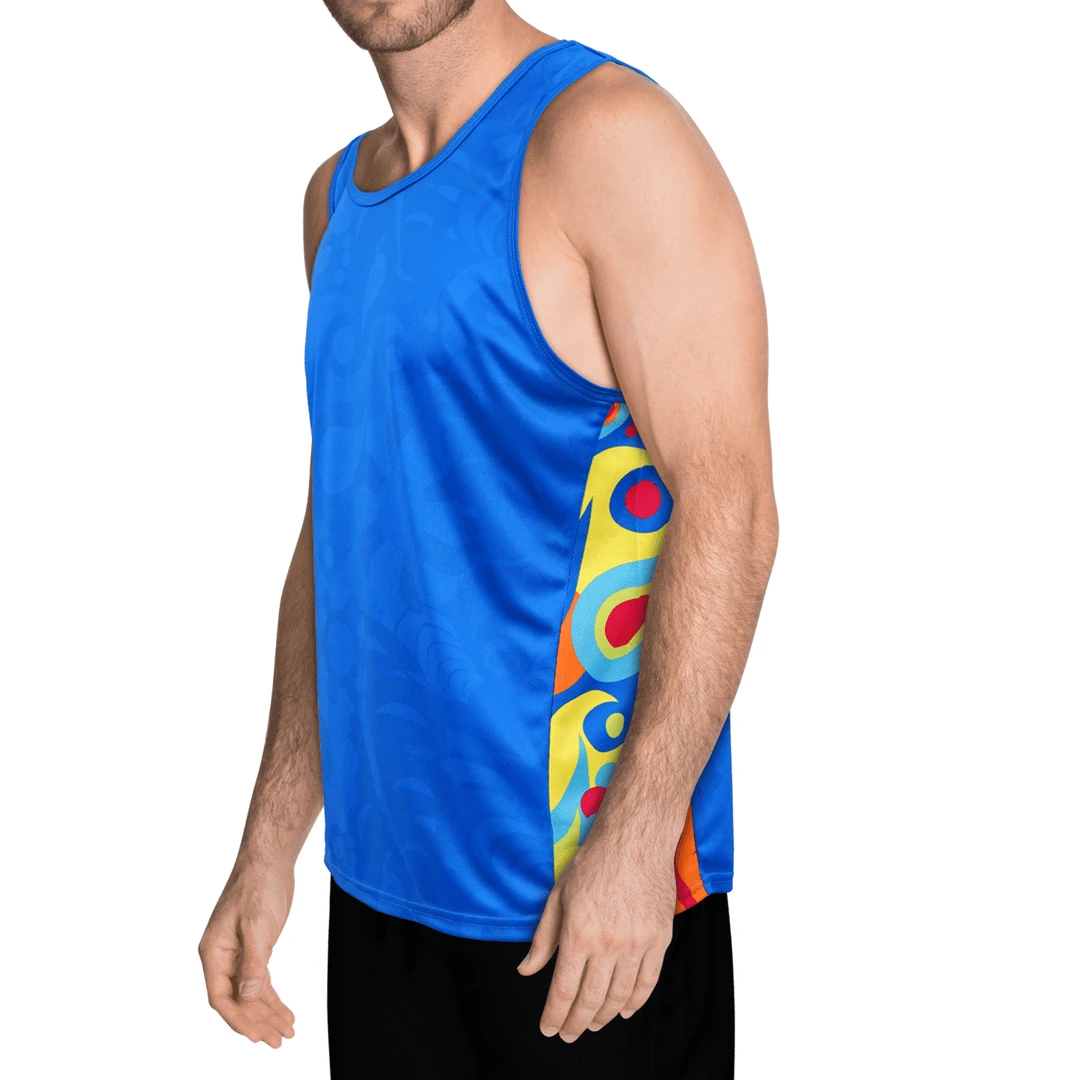 OddBalls Hippy Jungle Tech Fit Running Vest - Lightweight & Breathable Sportswear for Men 3 OddBalls Hippy Jungle - Tech Fit - Running Vest