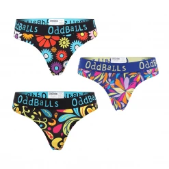 OddBalls Flowery Bundle - Ladies Thong 3 Pack Bundle