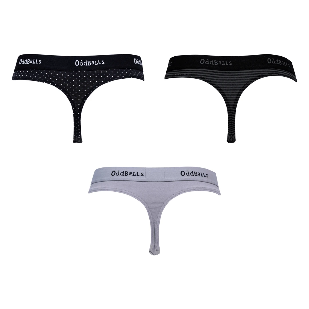 OddBalls The Bold Bundle - Ladies Thong 3 Pack | Fun & Comfortable Underwear 3 OddBalls The Bold Bundle - Ladies Thong 3 Pack Bundle