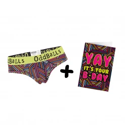 OddBalls Underwear & Birthday Cards Underground - Ladies Briefs + Card Bundle
