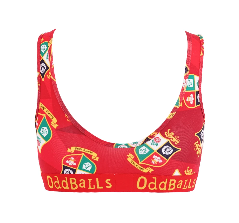 OddBalls British & Irish Lions Red Teen Girls Bralette - Comfortable & Stylish Underwear 4 OddBalls British & Irish Lions - Red - Teen Girls Bralette Teen Girls Bralettes