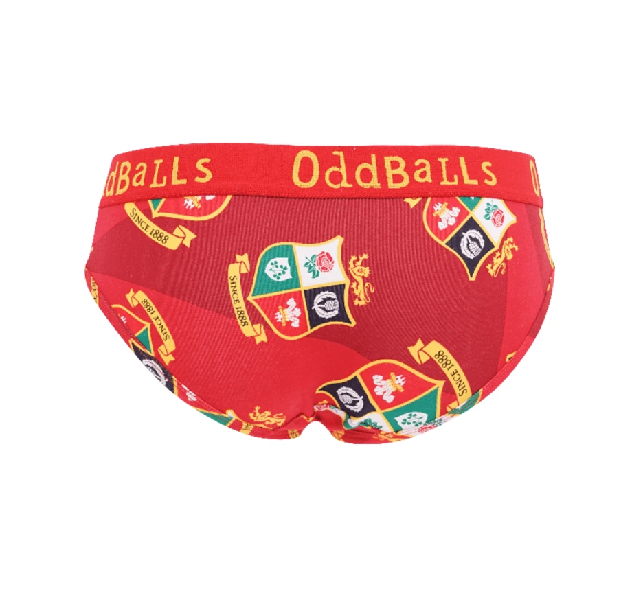 OddBalls British & Irish Lions Red Ladies Briefs - Comfortable & Stylish Underwear 4 OddBalls British & Irish Lions - Red - Ladies Briefs