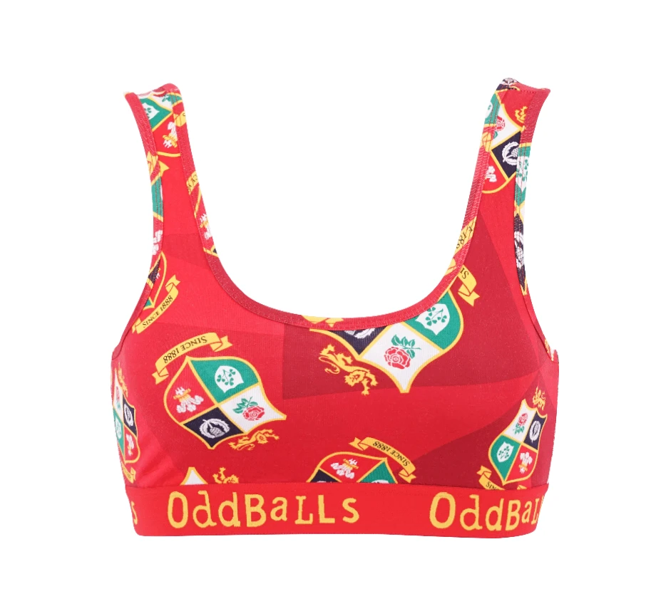 OddBalls British & Irish Lions Red Teen Girls Bralette - Comfortable & Stylish Underwear 3 OddBalls British & Irish Lions - Red - Teen Girls Bralette Teen Girls Bralettes