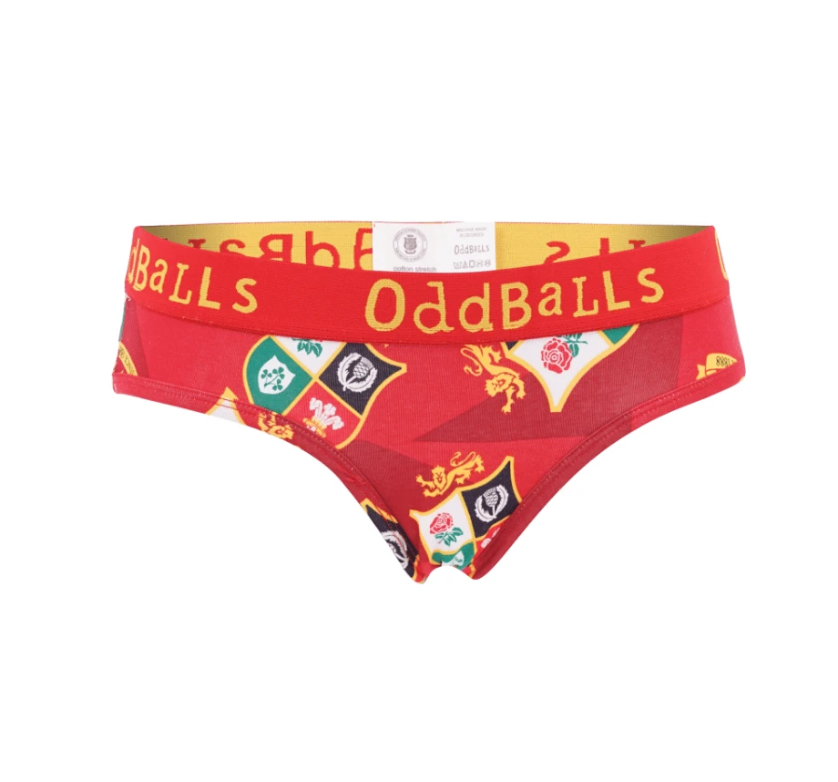 OddBalls British & Irish Lions Red Ladies Briefs - Comfortable & Stylish Underwear 3 OddBalls British & Irish Lions - Red - Ladies Briefs