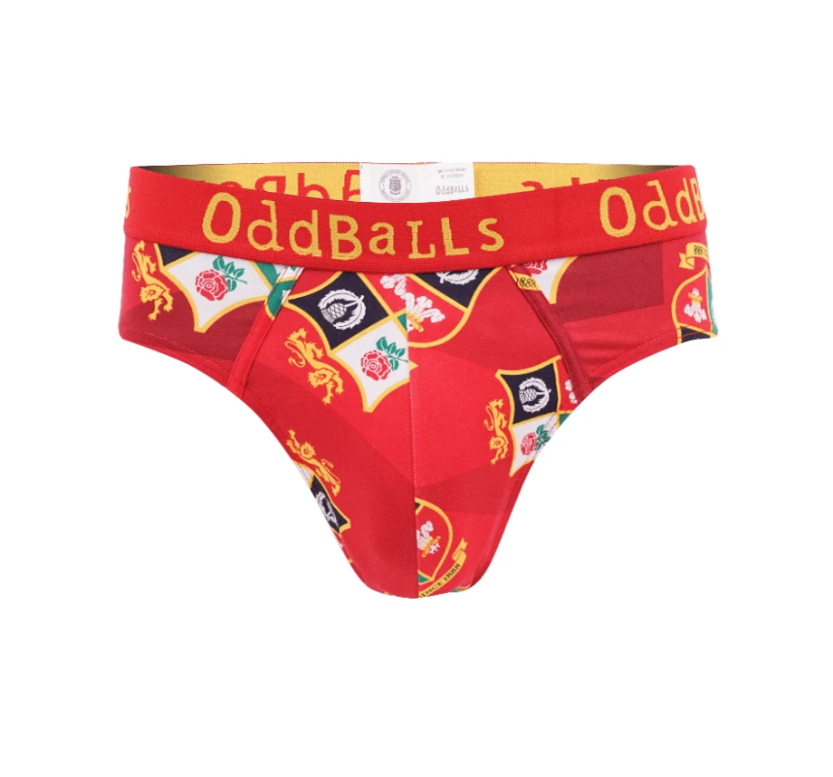 OddBalls British & Irish Lions Red Mens Briefs - Comfortable & Stylish Underwear 3 OddBalls British & Irish Lions - Red - Mens Briefs