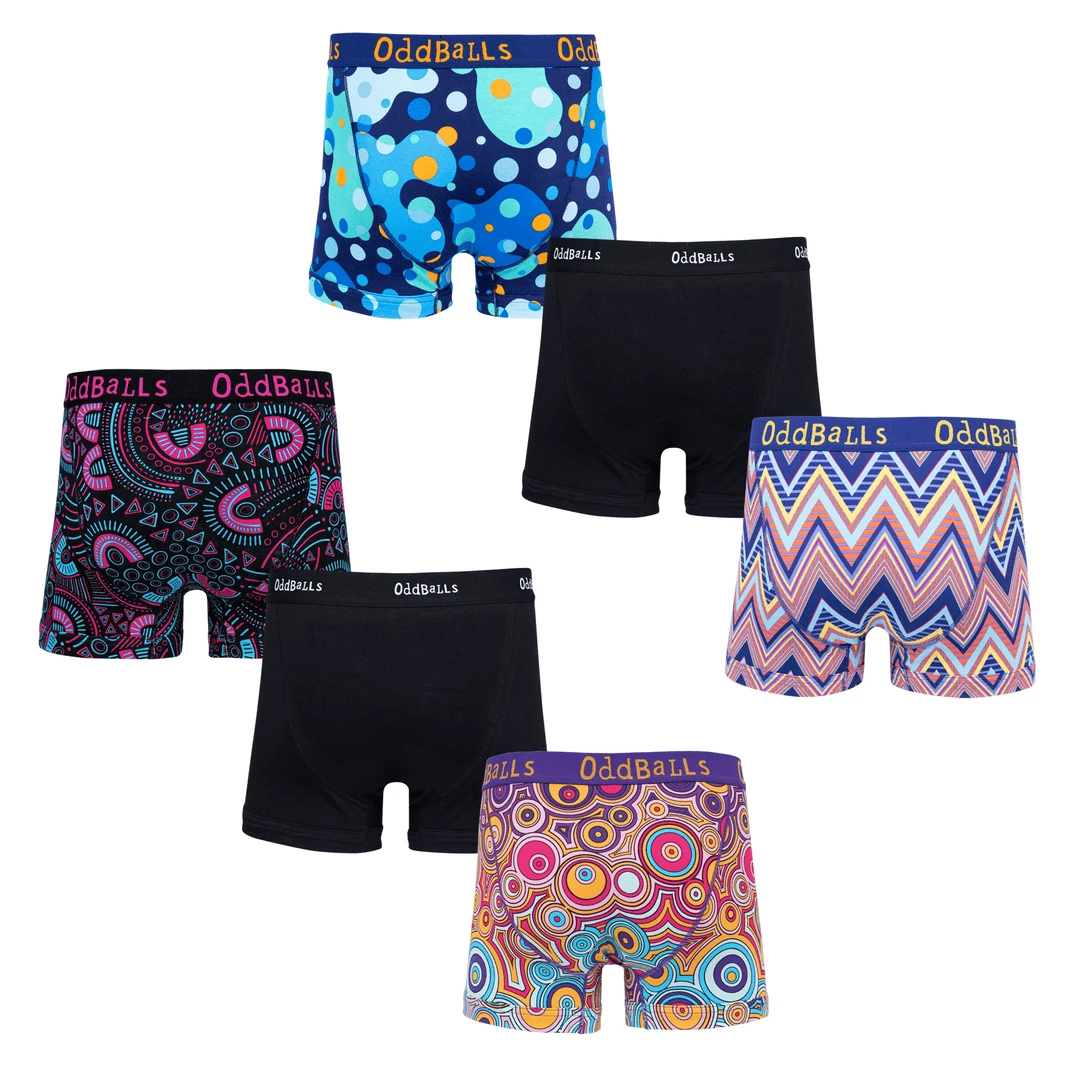 OddBalls Blended Bundle - 6 Pack Men's Boxer Shorts | Comfortable & Fun Underwear 4 OddBalls Blended Bundle - Mens Boxer Shorts 6 Pack Bundle
