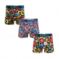 OddBalls Flowery Bundle - Mens Boxer Shorts 3 Pack Bundle