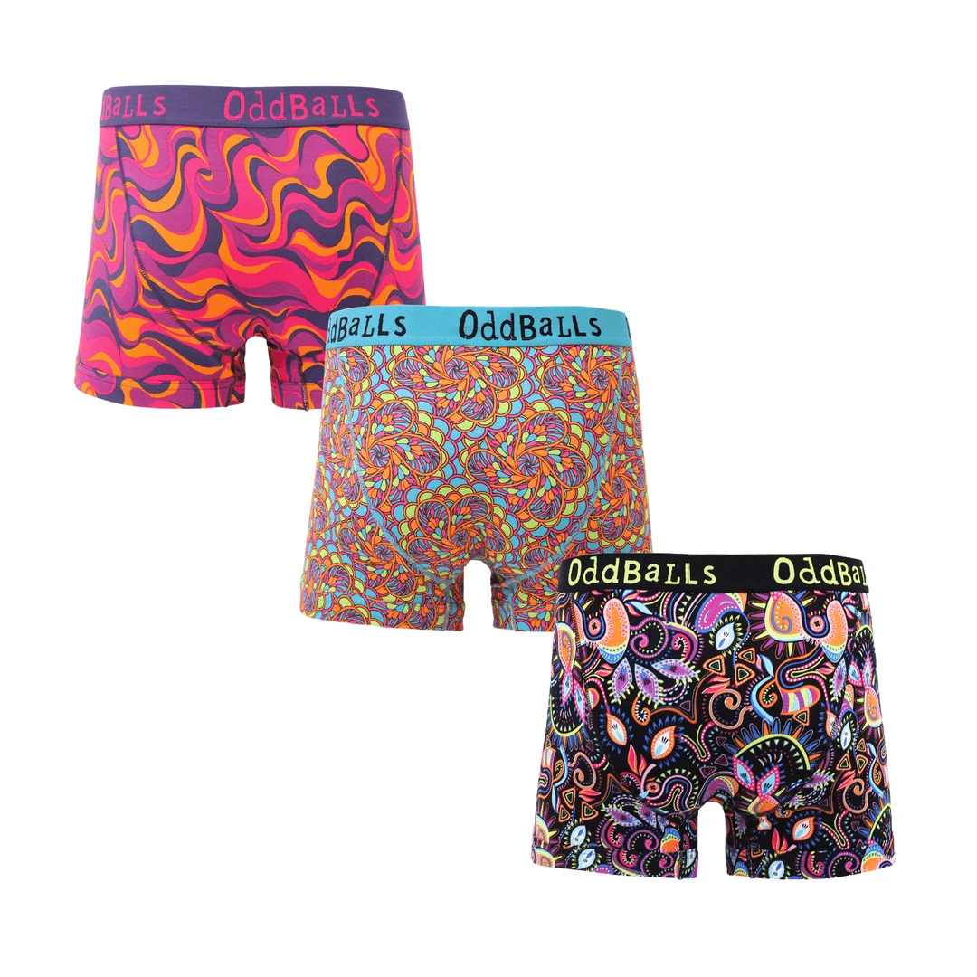 OddBalls The Rave Bundle - Men's Boxer Shorts 3 Pack | Fun & Comfortable Underwear 4 OddBalls The Rave Bundle - Mens Boxer Shorts 3 Pack Bundle