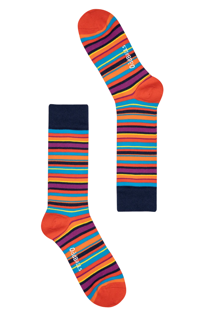OddBalls Multi Lines Pattern Socks - Fun & Comfortable Socks for Men & Women 3 OddBalls Multi Lines - Socks