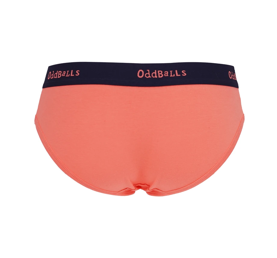 OddBalls Navy & Coral Teen Girls Briefs - Soft Cotton Underwear for Teens 4 OddBalls Navy & Coral - Teen Girls Briefs