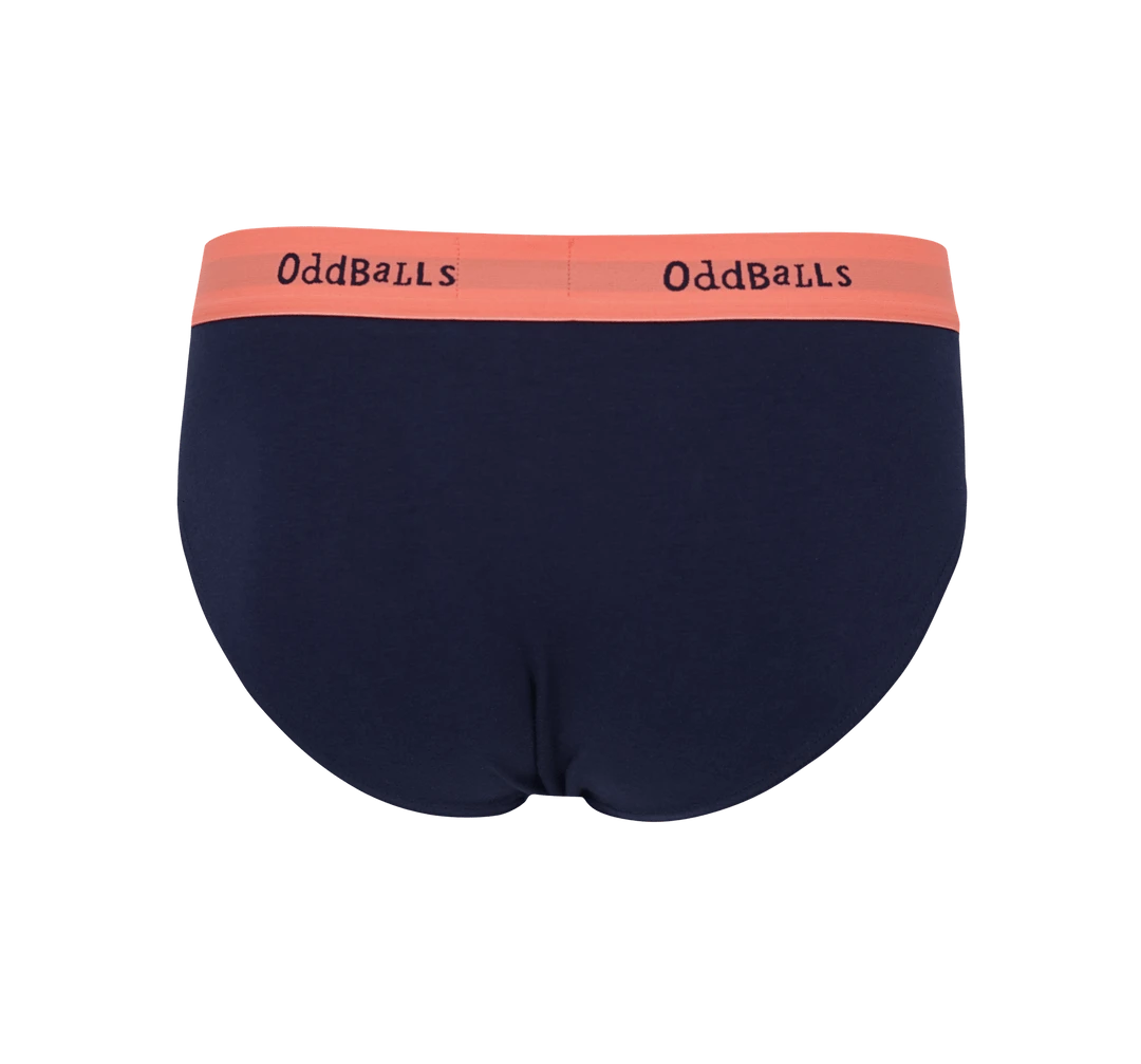 OddBalls Coral & Navy Teen Boys Briefs - Comfortable & Fun Underwear for Teens 4 OddBalls Coral & Navy - Teen Boys Briefs