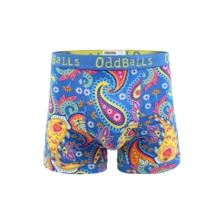 OddBalls Underwear & Birthday Cards Paisley - Mens Boxer Shorts + Card Bundle