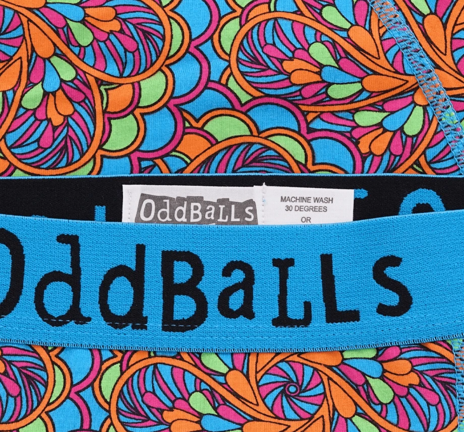 OddBalls Peacock Print Teen Boys Boxer Shorts - Fun & Comfortable Underwear 5 OddBalls Peacock - Teen Boys Boxer Shorts