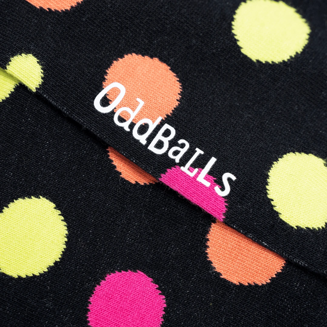 OddBalls Black Polka Dot Socks - Funky & Comfortable Cotton Socks for Men & Women 4 OddBalls Black Polka Dot - Socks