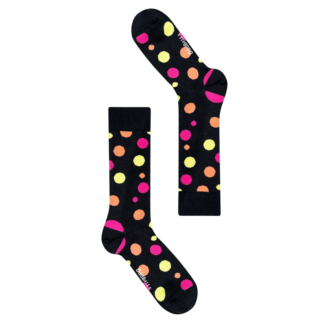 OddBalls Black Polka Dot Socks - Funky & Comfortable Cotton Socks for Men & Women 3 OddBalls Black Polka Dot - Socks