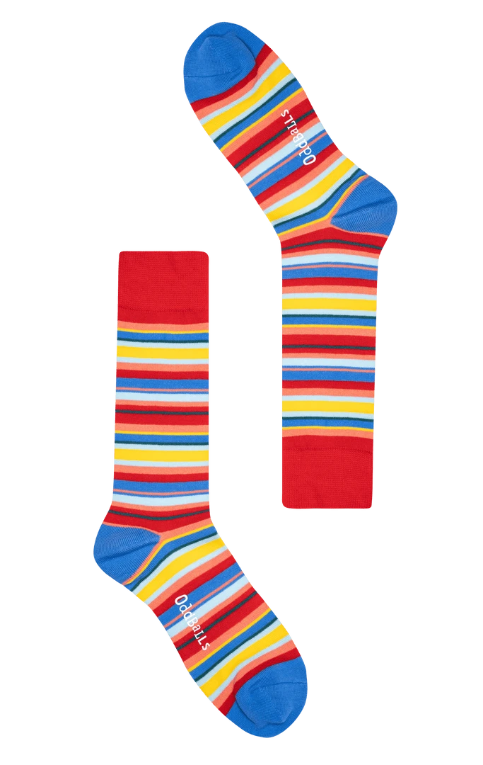 OddBalls Red Lines Socks - Fun & Comfortable Men's & Women's Socks 3 OddBalls Red Lines - Socks