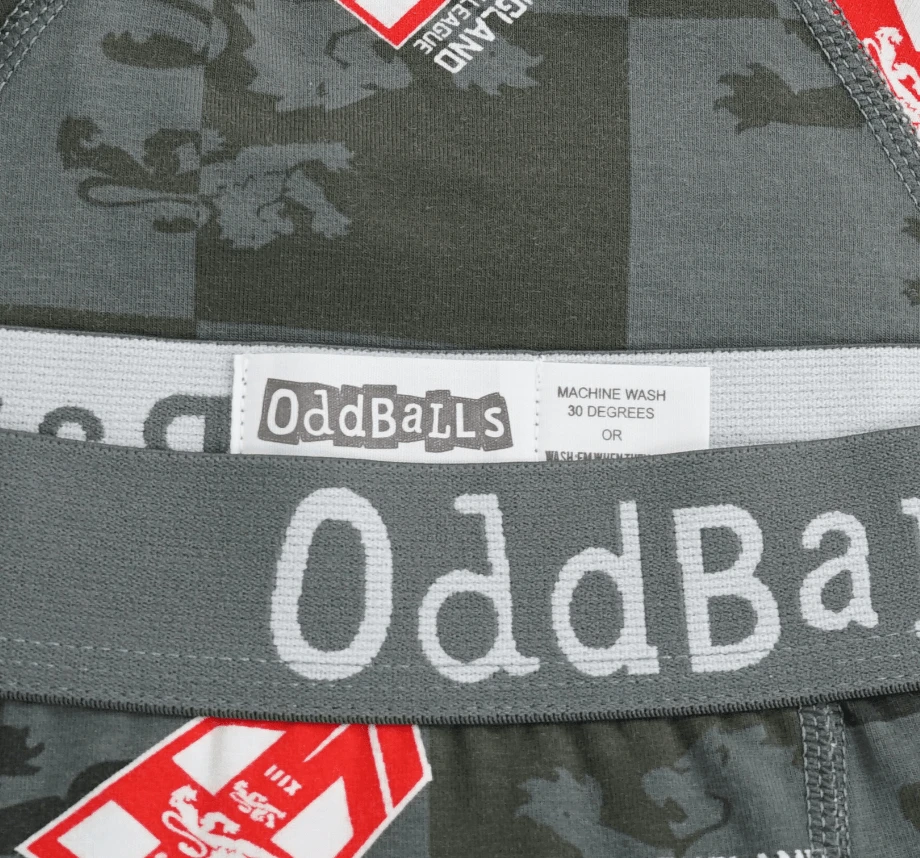 OddBalls England Rugby League Grey Teen Boys Briefs - Comfortable & Stylish Underwear 5 OddBalls England Rugby League Grey - Teen Boys Briefs