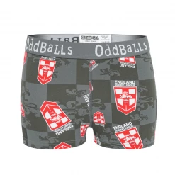 OddBalls Teen Girls Boxer Shorts England Rugby League Grey - Teen Girls Boxers