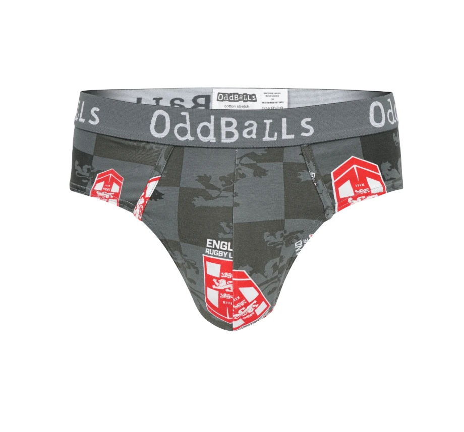 OddBalls England Rugby League Grey Teen Boys Briefs - Comfortable & Stylish Underwear 3 OddBalls England Rugby League Grey - Teen Boys Briefs