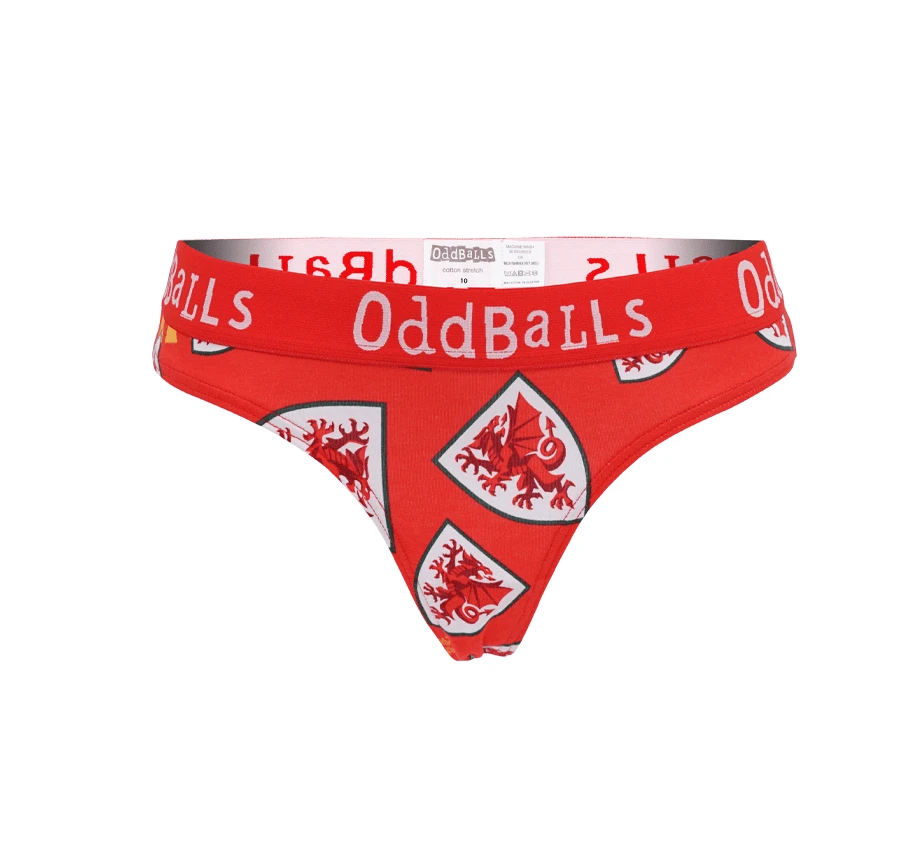 OddBalls FA Wales Red - Teen Girls Thong | Comfortable & Stylish Underwear 4 OddBalls FA Wales Red - Teen Girls Thong