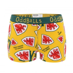 OddBalls Teen Girls Boxer Shorts FA Wales Yellow - Teen Girls Boxers